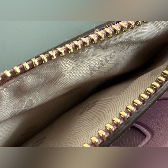 Kate Spade Burgess Court Small Slim Bifold Wallet Glitter Lilac Pink Purple - Picture 4 of 15